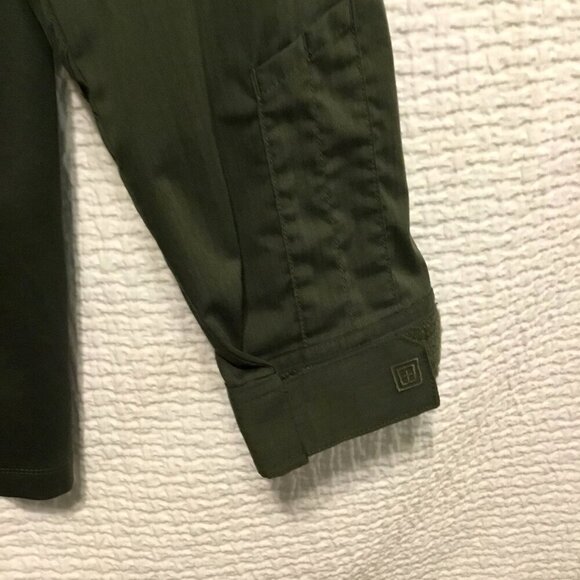 5.11 Tactical Softshell Quarter Zip Military Jacket Size Medium Army Green - Picture 5 of 14